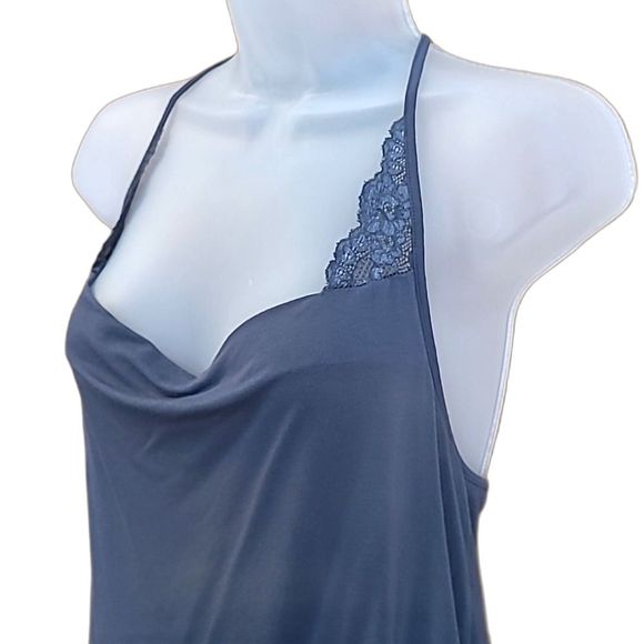 Express Cowl Neck Camisole Tank Top Lace Racerback Cami Draped Plunging Neckline - Picture 4 of 17